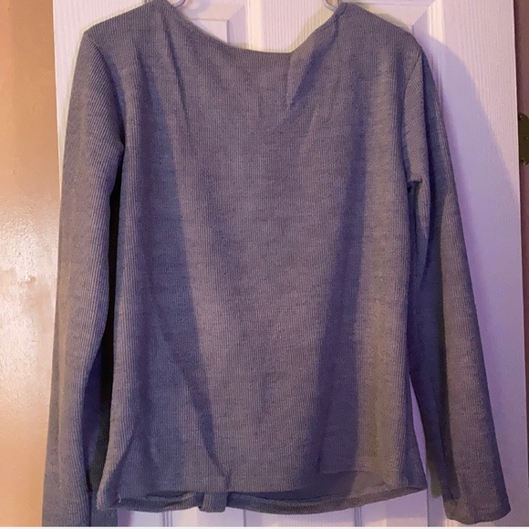 Lace Trim Twisted Long Sleeve Sweater - Picture 5 of 5